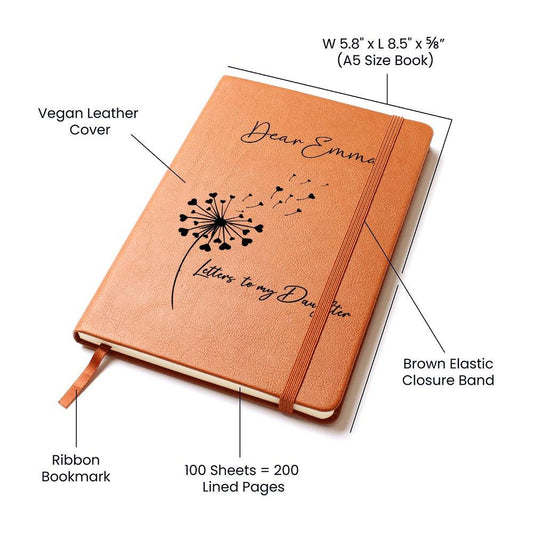 Letters to my Daughter Personalised journal – gift for new mom – view 2