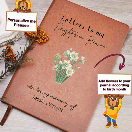 Birth Flower Daughter in Heaven Memorial Journal – Loss of Daughter – view 2