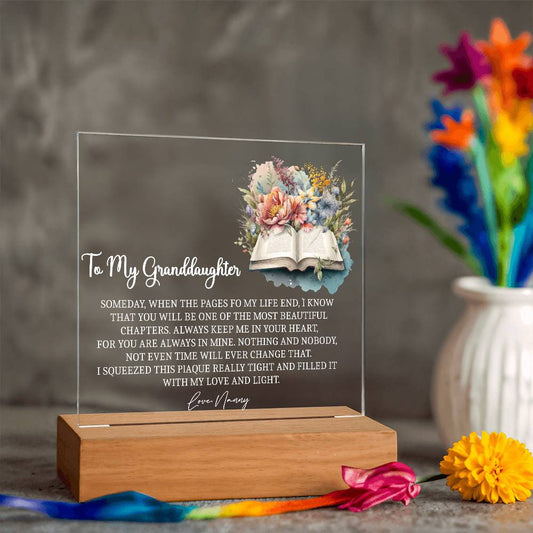 To my granddaughter Pages of my Life Acrylic plaque gift from grandma – view 2