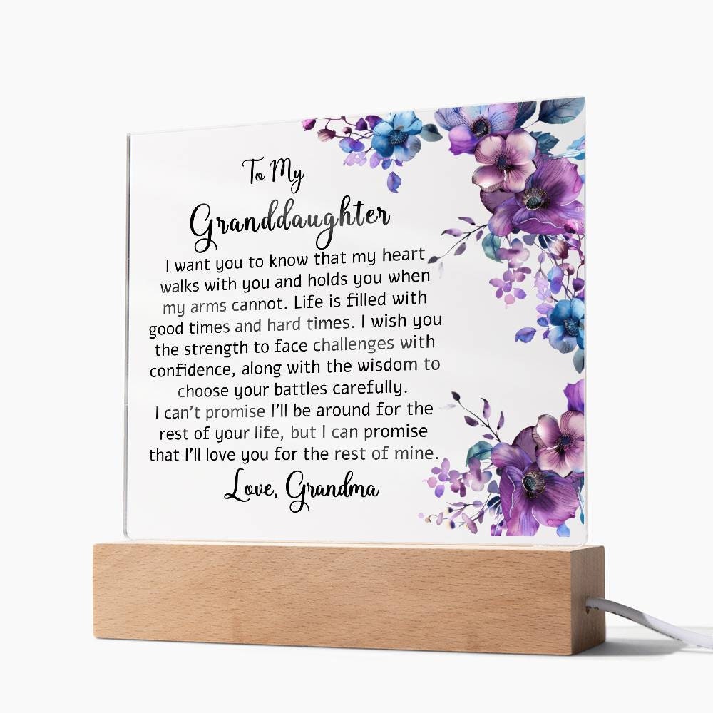 To my granddaughter floral Acrylic plaque gift from grandma – Xmas – view 10