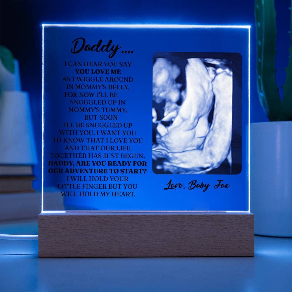 Square Acrylic Plaque First Time Dad Gift – Daddy to Be Gift – view 10