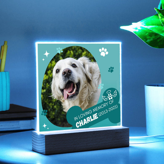 Dog memorial custom photo remembrance plaque – view 2
