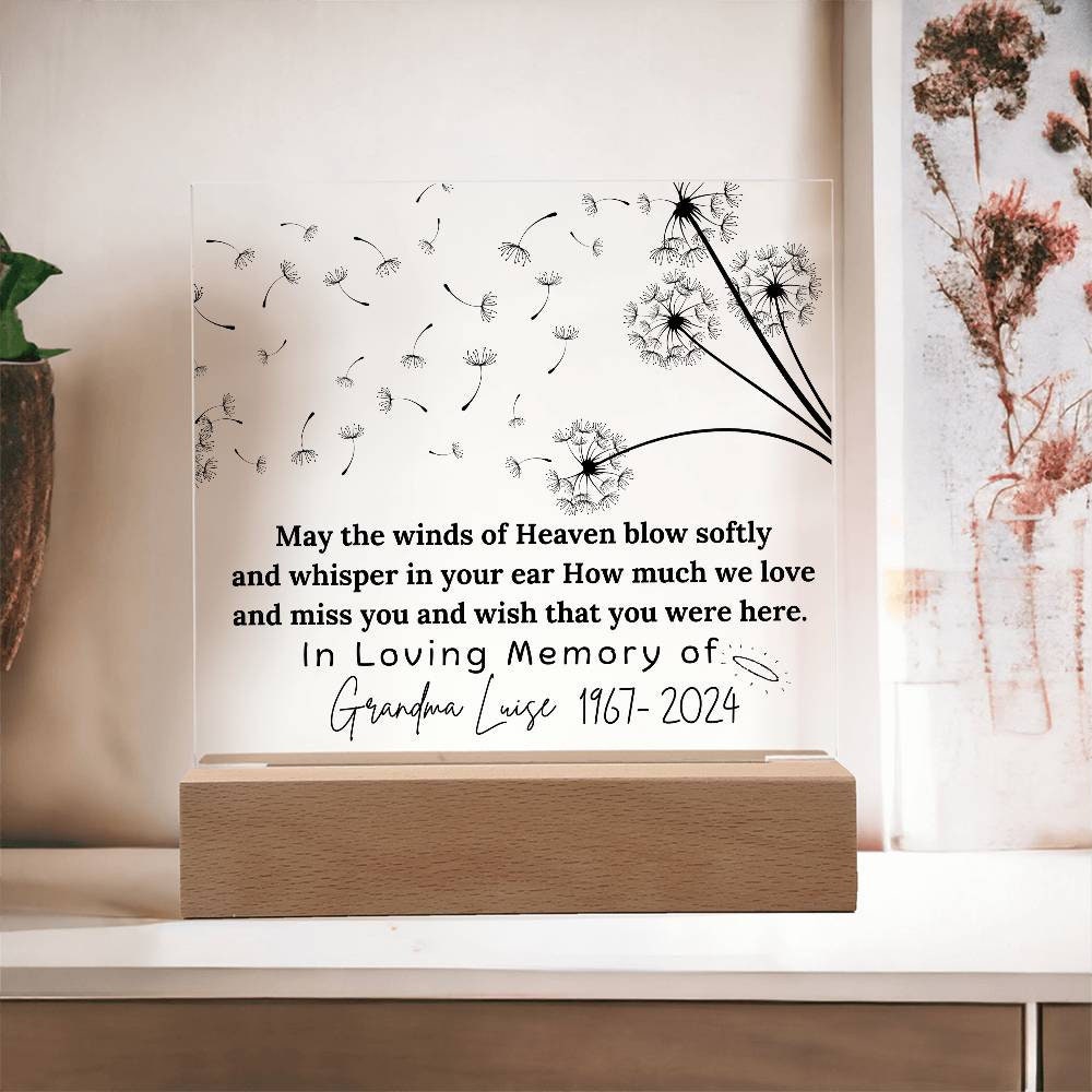 May the winds of heaven memorial plaque – sympathy gift – view 10