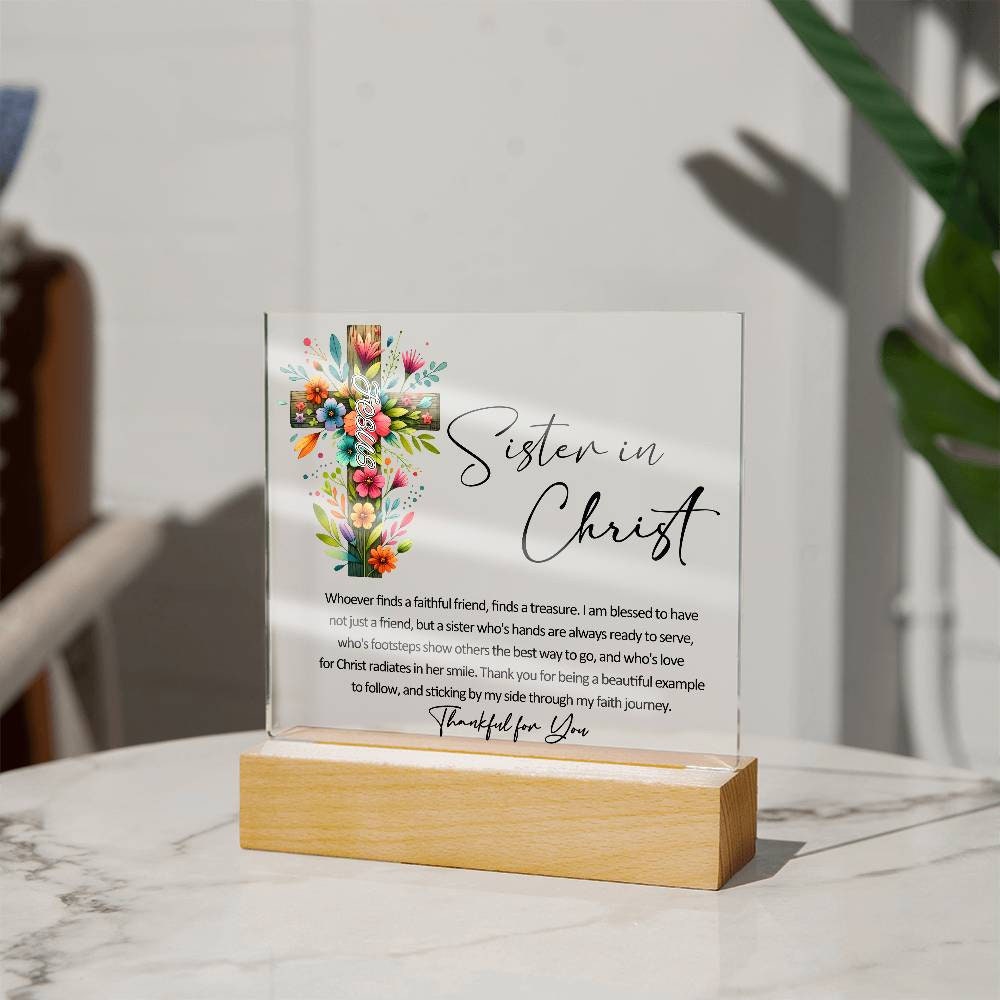Sister in Christ Floral Friendship Plaque Gift – view 10