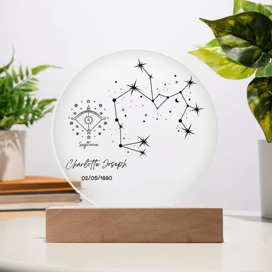 Personalized Zodiac star sign plaque – Sagittarius zodiac gifts – view 2