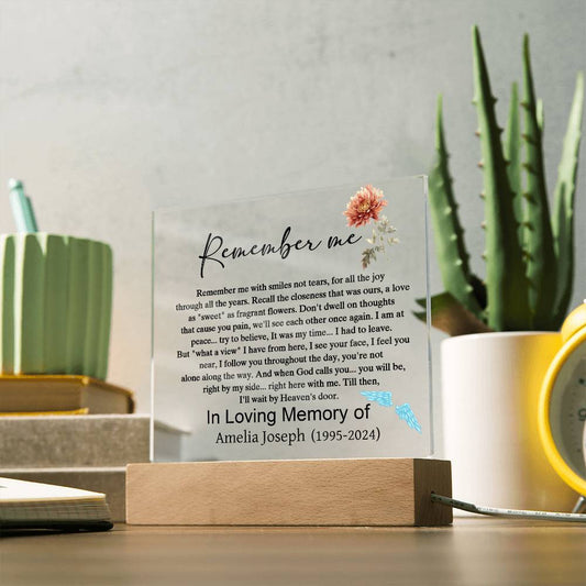 Remember me memorial plaque – sympathy gift – view 2