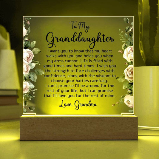 Personalized From Grandma to My Granddaughter LED Acrylic Plaque – view 2