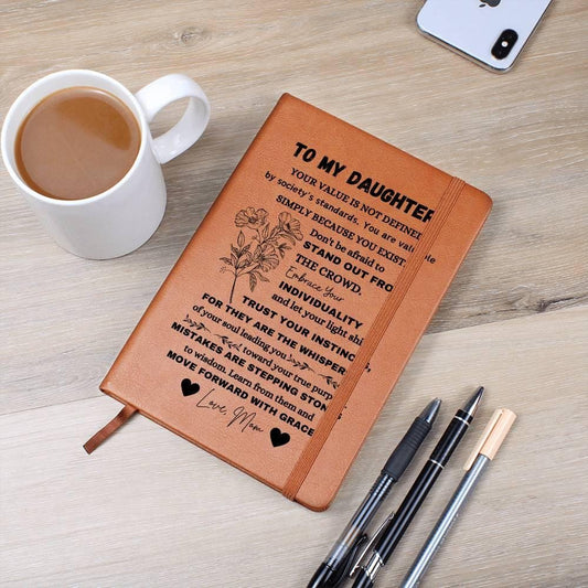Personalized To My Daughter Leather Journal – Daughter Gifts from Mom – view 2