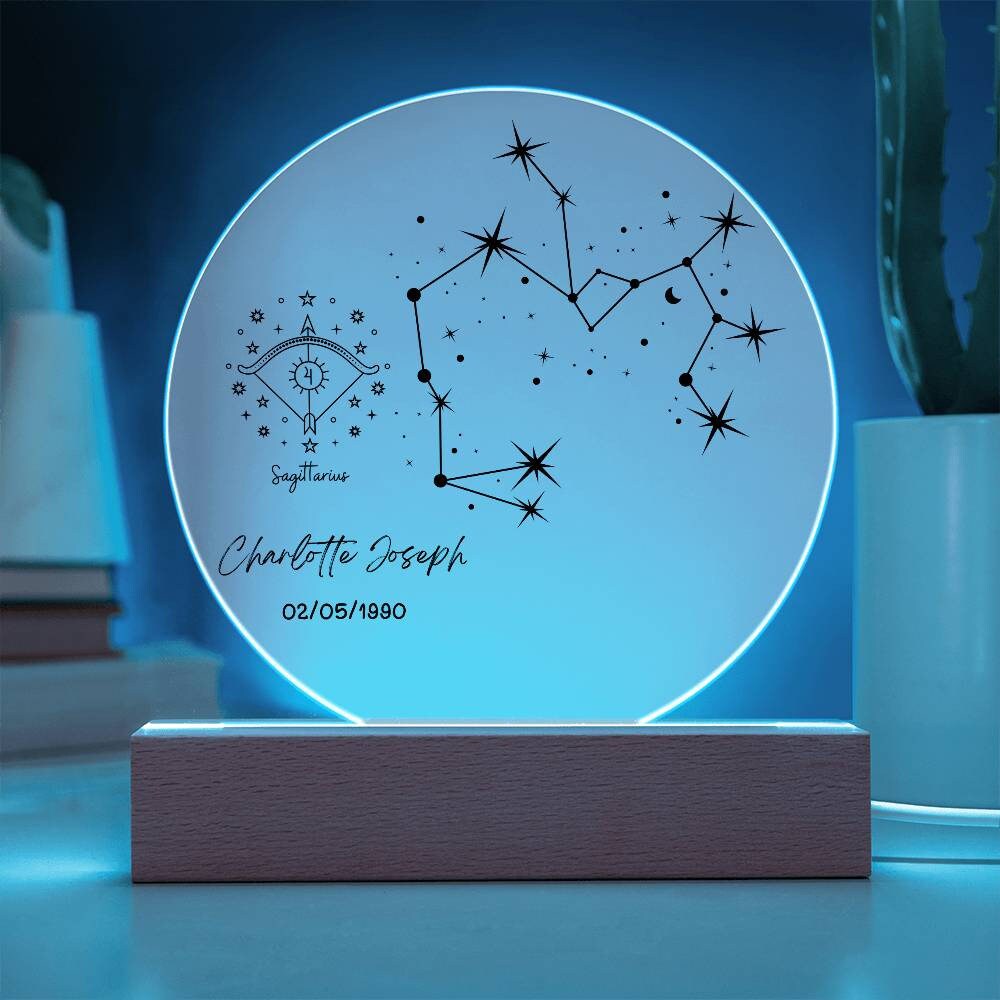 Personalized Zodiac star sign plaque – Sagittarius zodiac gifts – view 10