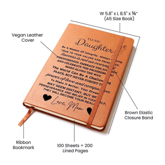 To My Daughter Personalized Leather Journal – Graduation Gifts – view 2