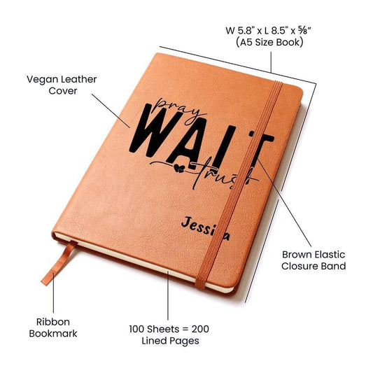 Pray wait Trust Personalized Prayer Journal – Gift for her – view 2