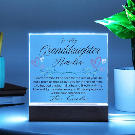 Granddaughter Personalized LED Acrylic Plaque – Grandchildren Gift – view 2