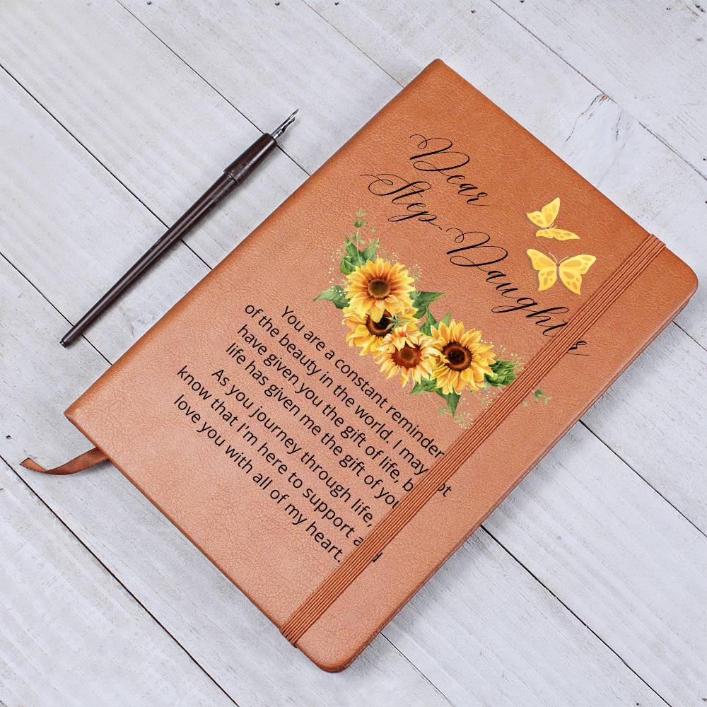 Dear Stepdaughter Personalized Sunflower Leather Journal – view 10