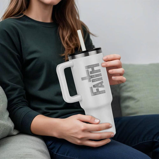 Faith Bible Verse Leaser Printed 40oz Tumbler – view 2