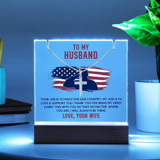 Personalized Military Husband Keepsake Bundle Acrylic Plaque – view 2