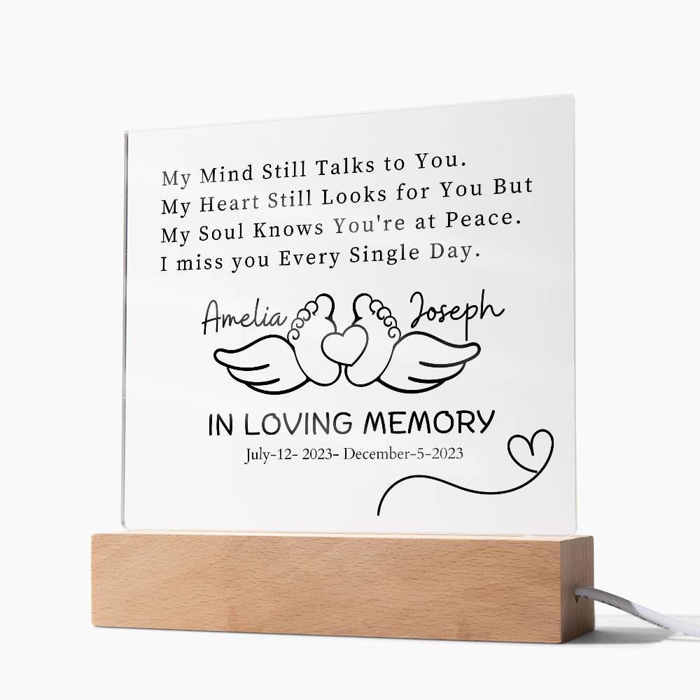 Personalized Baby Memorial Keepsake LED Acrylic Plaque – Loss of Child – view 10