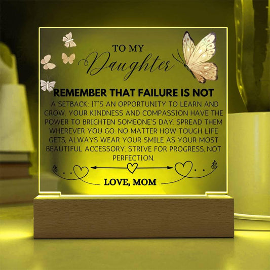 To My Daughter Butterfly LED Acrylic Plaque – Daughter Graduation Gift – view 2