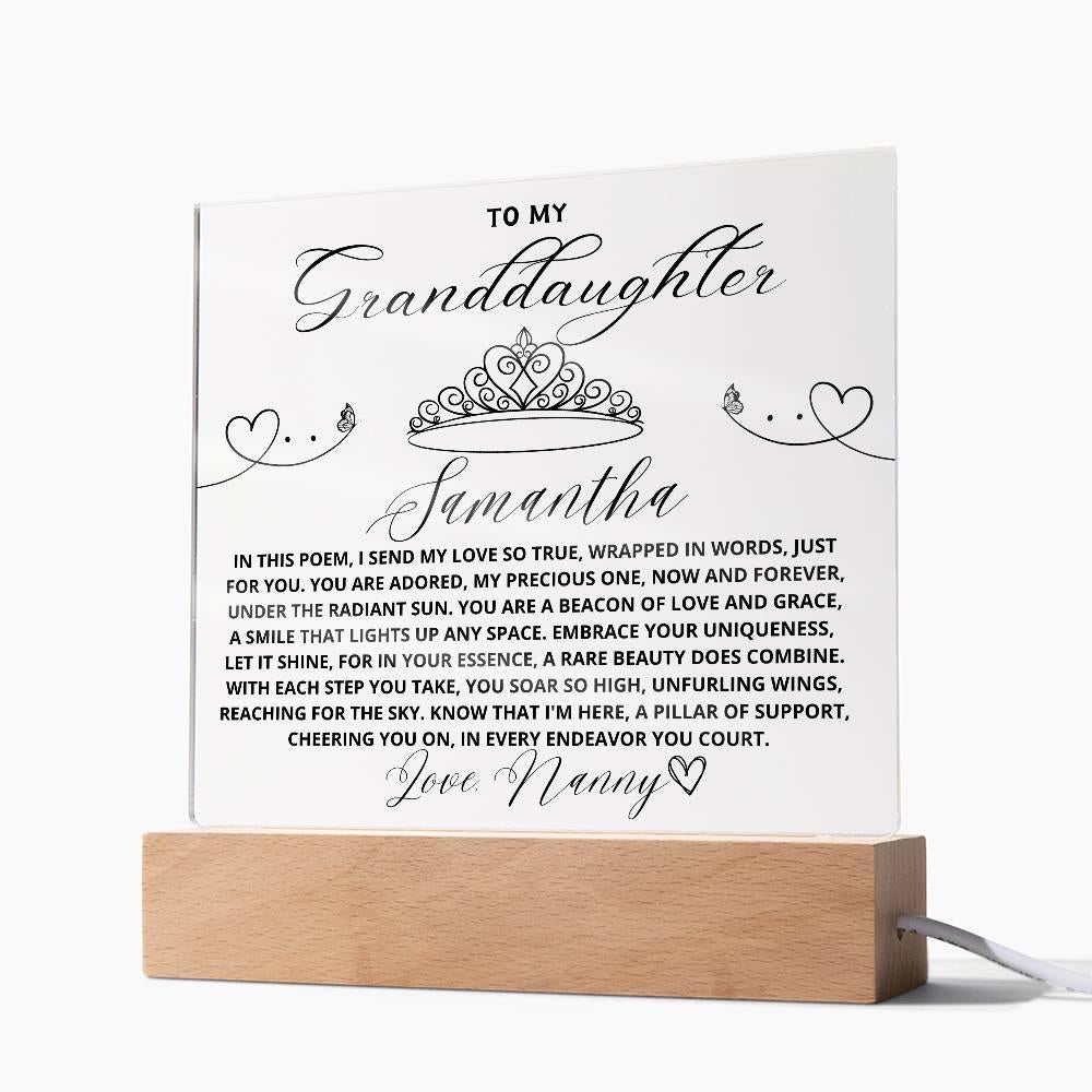 To My Granddaughter Personalized LED Acrylic Plaque – view 10