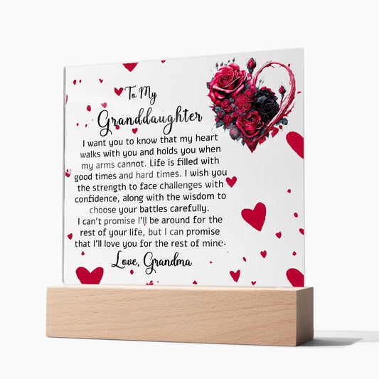 To my Granddaughter LED Acrylic Plaque Granddaughter gift – view 2
