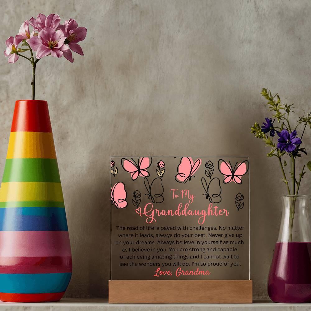 To My Granddaughter Butterfly Acrylic Plaque Gift from Grandma – view 10
