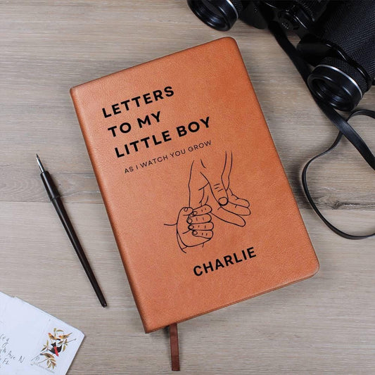Personalized Letters to My Little Boy leather Journal – view 2