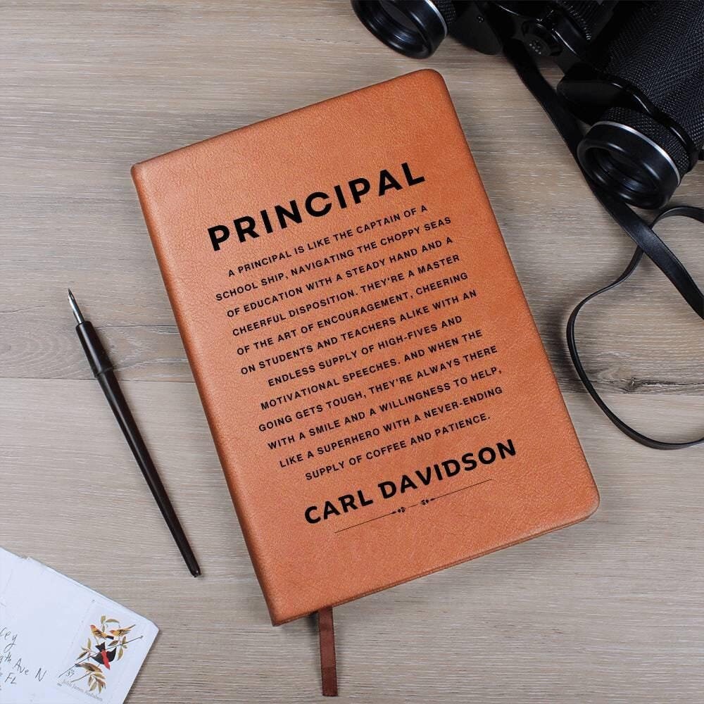 Personalized Journal for Principal Appreciation, Thank You Gift, Leather Notebook for School Principal, Principal Day, Principal Definition