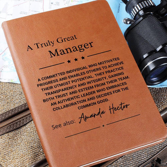Personalized Manager Leather Journal Gift – Custom Boss Appreciation – view 2