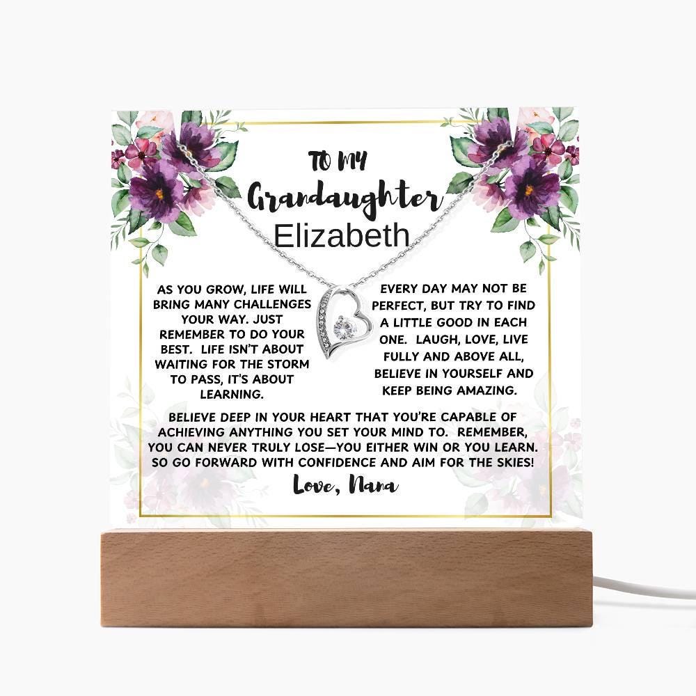 For Granddaughter Floral personalized Acrylic plaque gifts – view 10