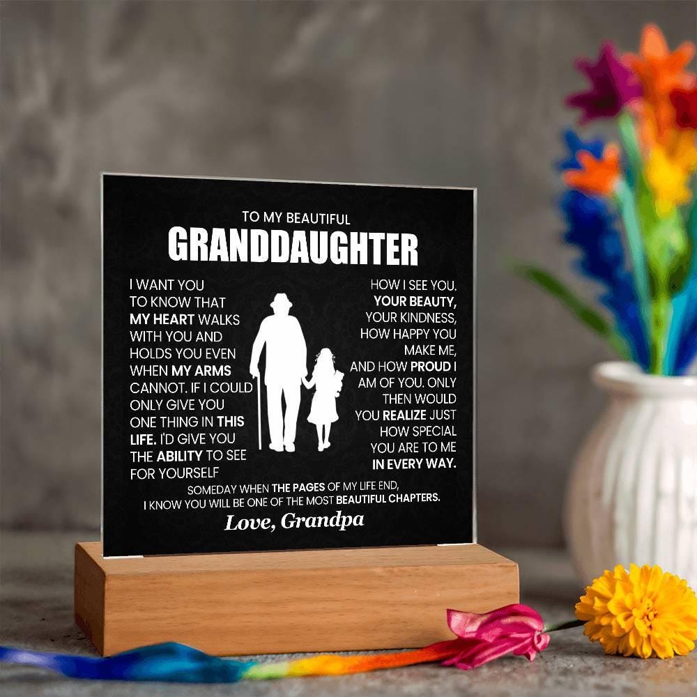 Gift from Grandpa Personalized Granddaughter LED Acrylic Plaque – view 10