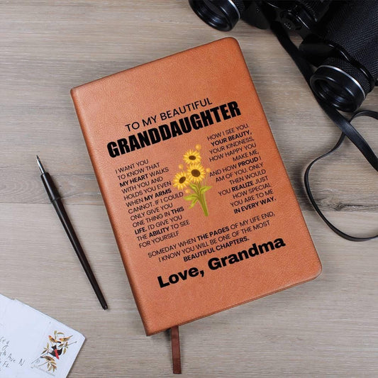 Personalized Granddaughter Keepsake Leather Journal – Graduation Gift – view 2