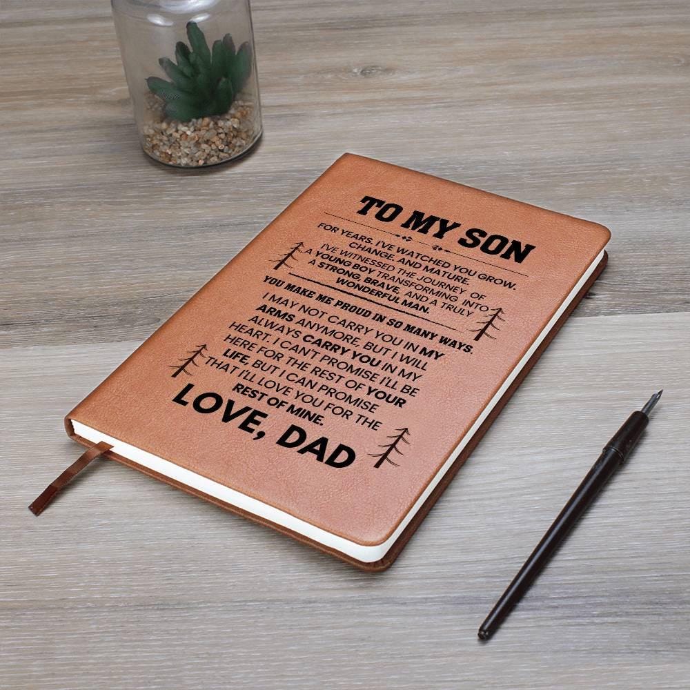 Personalized Son Leather Journal – Son Birthday Gift from Mom – view 10