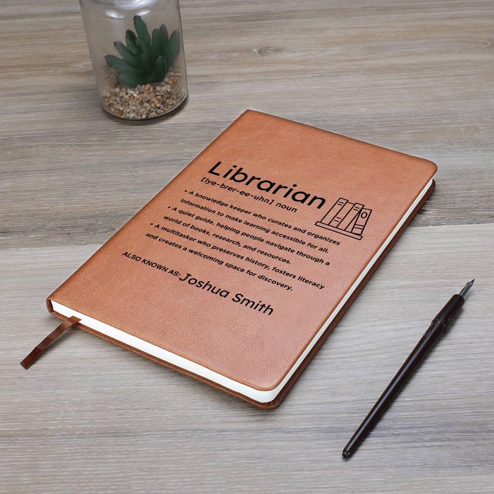 Librarian Definition Personalized Leather Journal – Gifts for Liberian – view 10