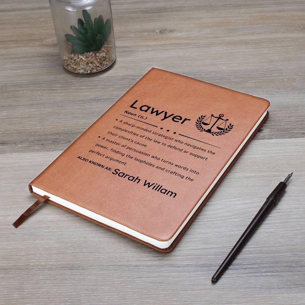 Lawyer Definition Personalized Leather Journal – Gifts for Lawyer – view 10