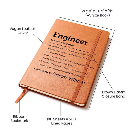 Personalized Engineer Definition Journal – Gifts for Engineers – view 2