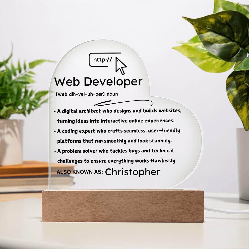Personalized Web Developer Heart Plaque – Gift for Web Developer – view 10