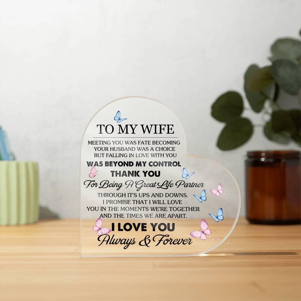Personalized Wife Heart Acrylic Plaque – Birthday gift for wife – view 10