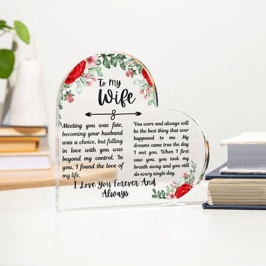 To my Wife Personalized Heart Acrylic Plaque – Wife Birthday Gifts – view 2