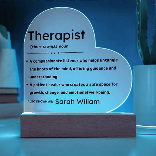 Personalized Therapist Definition Heart Plaque – Gift for Therapist – view 2