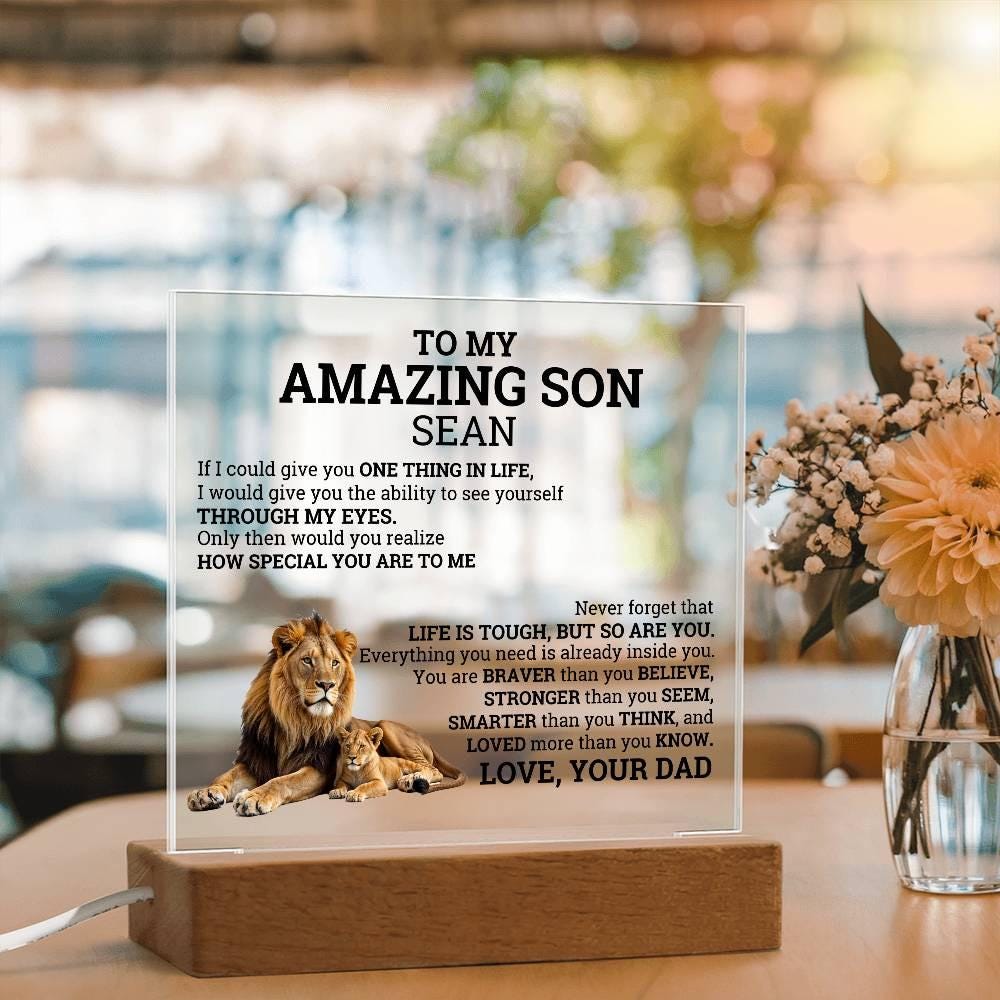 To My Amazing Son Personalized Acrylic plaque – Son gift from Dad – view 10