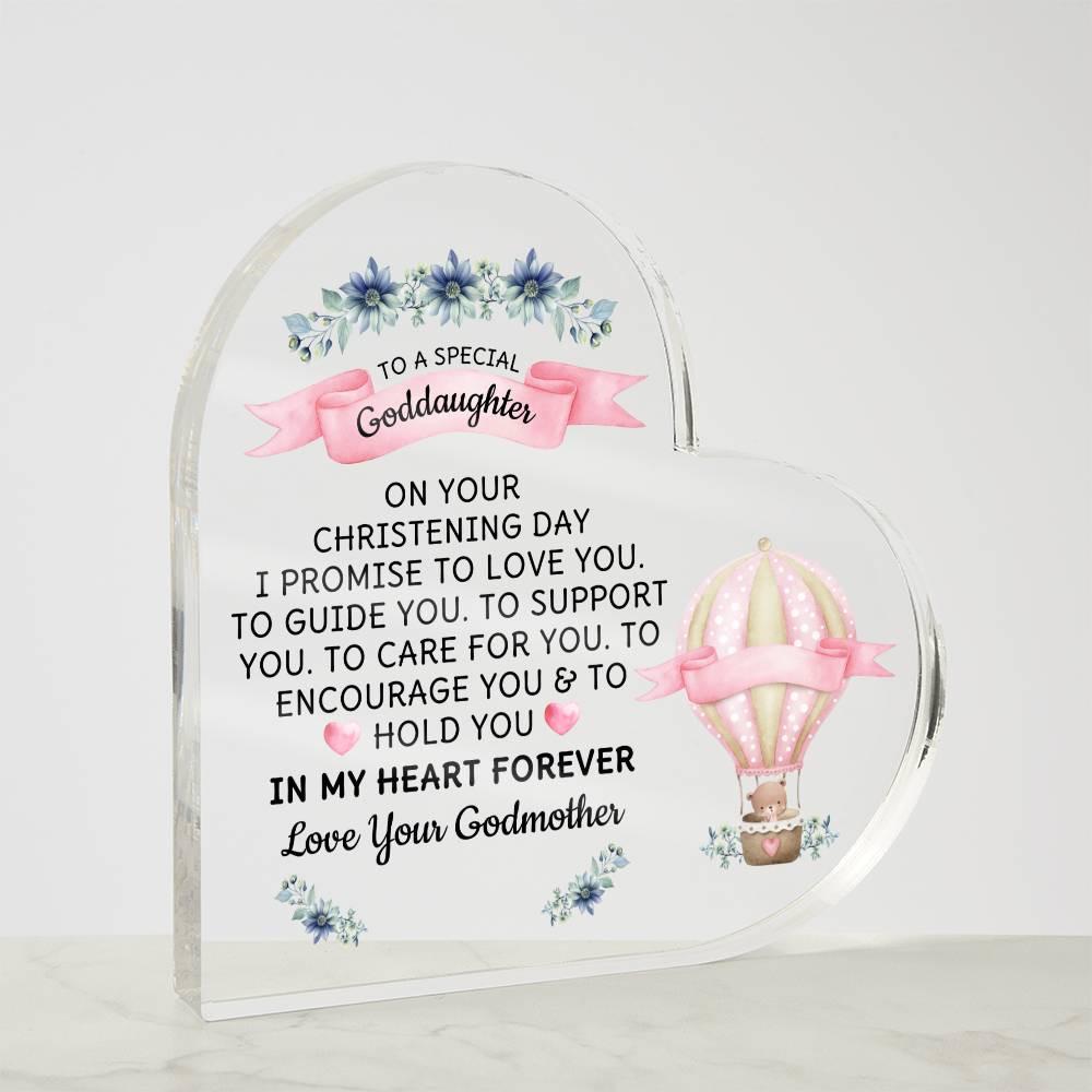 Goddaughter Christening Day Personalized Heart Plaque – view 10