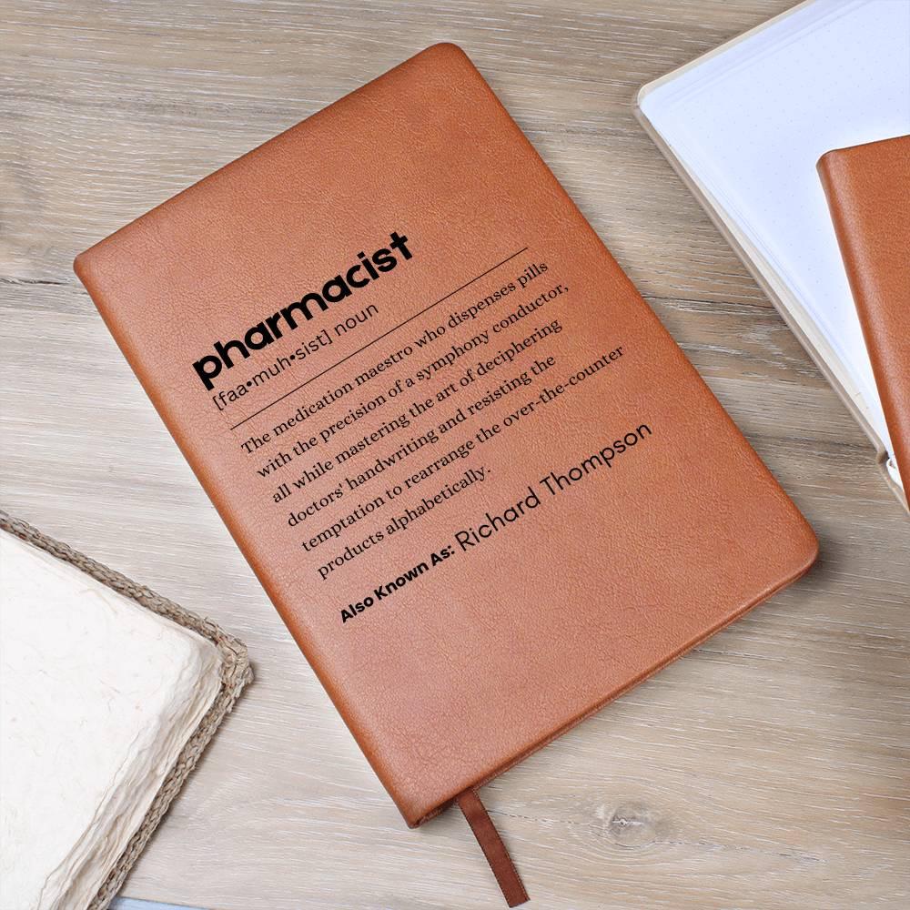 Pharmacist Definition Personalized Leather Journal – Thank You Gifts – view 10