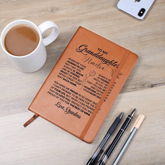 Granddaughter Personalized Leather Journal – Gift from Grandma – view 2