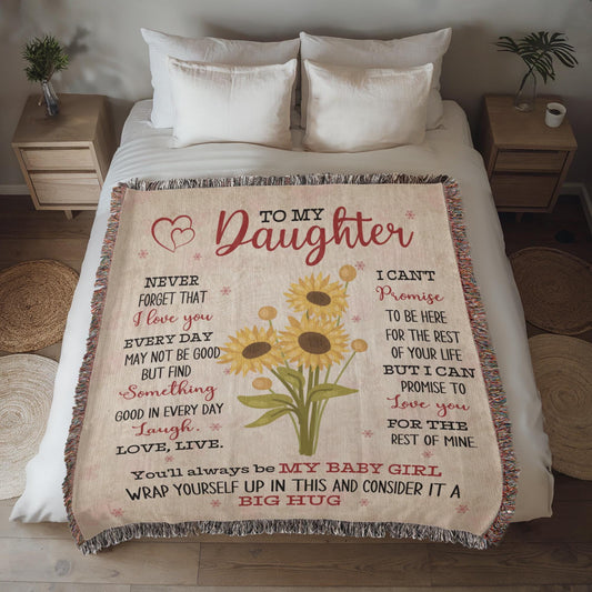 To My Daughter Heirloom Woven Blanket – Daughter Gift from mom – view 2