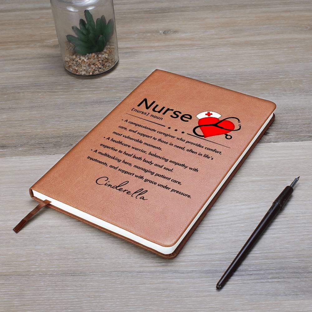Nurse Definition Personalized Leather Journal – RN Gift – view 10
