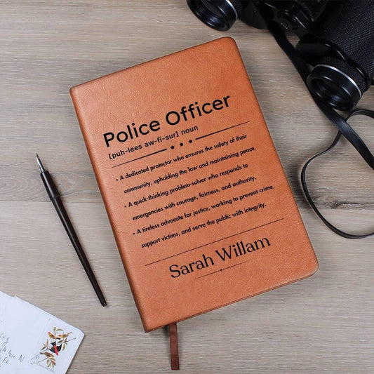 Police Officer Definition Personalized Leather Journal – Sherriff gift – view 2