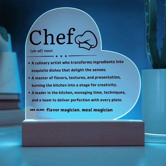 Chef Definition Personalized Heart Plaque – Gift for chef – view 2