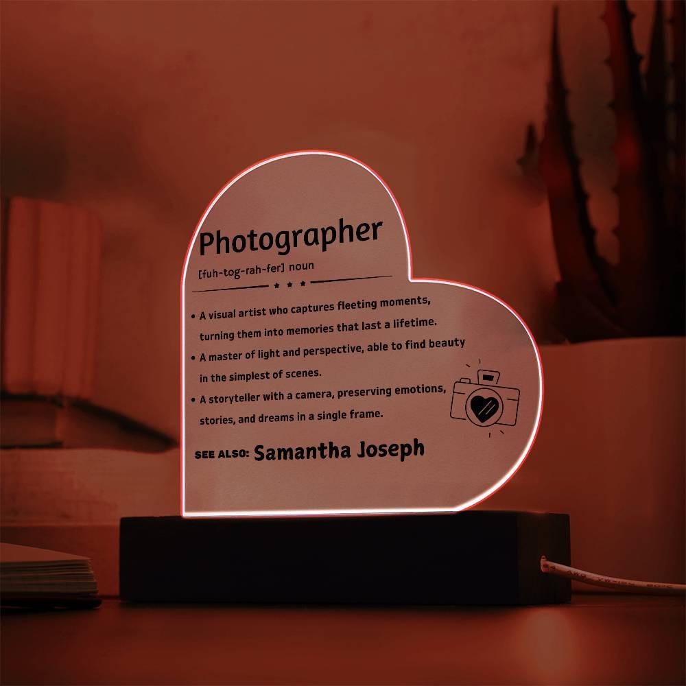 Photographer definition personalized Heart Acrylic Plaque – view 10