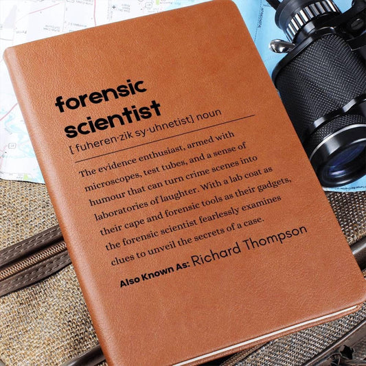 Personalized Forensic Scientist Vegan Leather Journal: Criminologist – view 2
