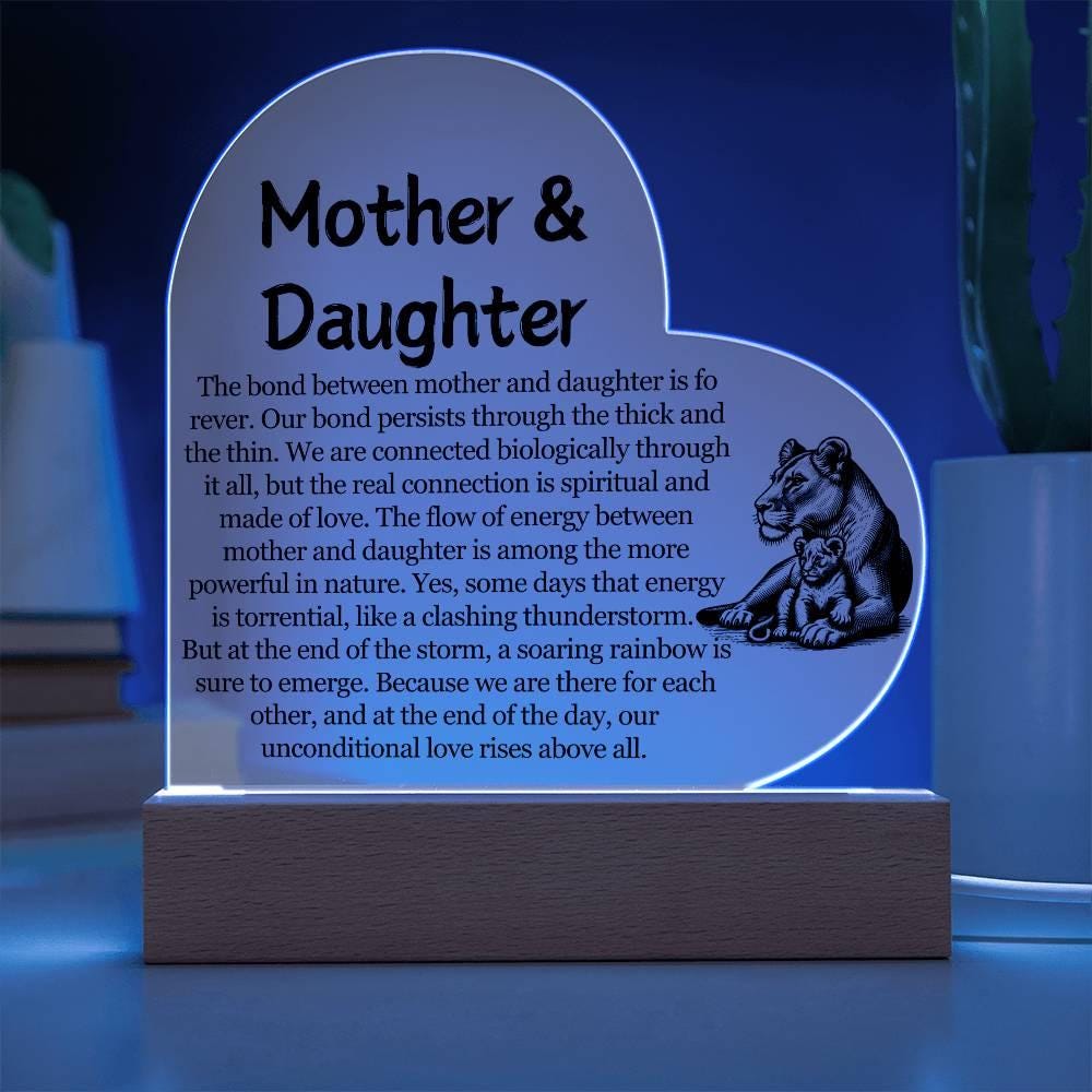 Mother & Daughter Heart Acrylic Plaque – Mother's Day Gift – view 10