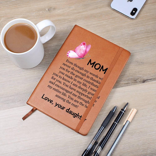 Mom Butterfly Personalized Leather Journal – Mother's Day Gifts – view 2